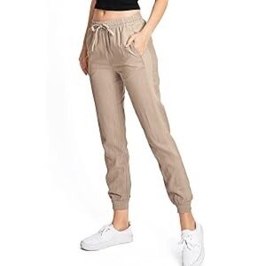 Love Tree Beige Drawstring Jogger Pants